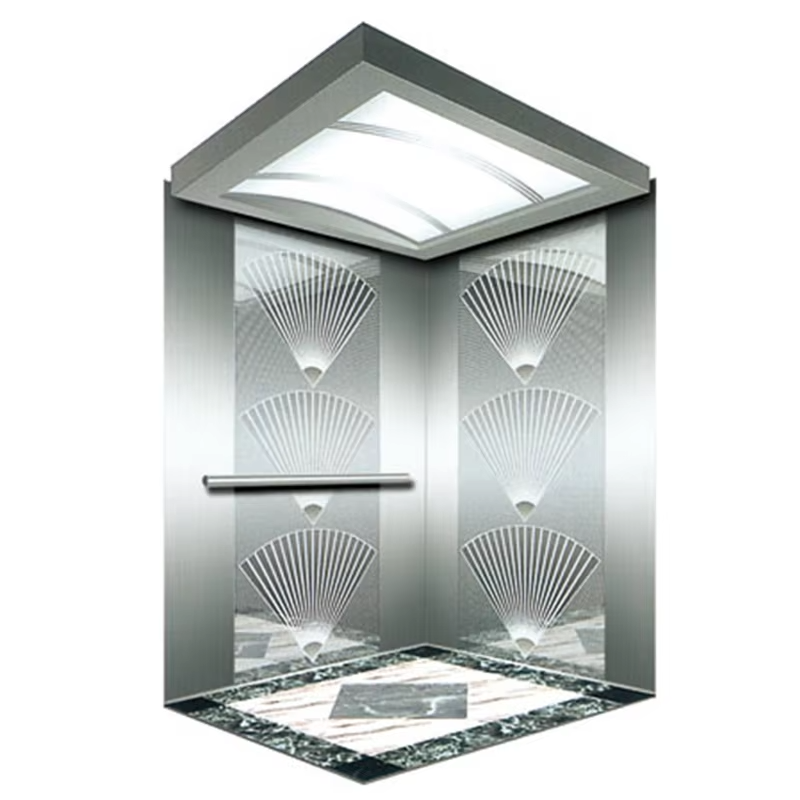 VTSP125 Cabine d'ascenseur personnalisée Construction en acier inoxydable Caractéristique à faible bruit Garantie 1 an Plusieurs options de finition