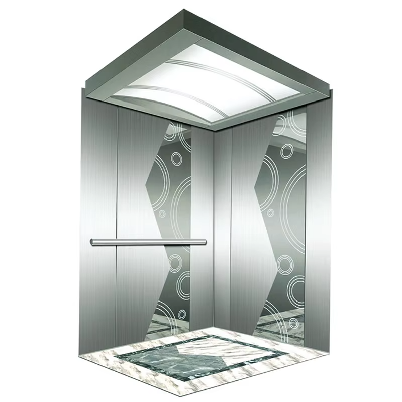 VTSP125 Cabine d'ascenseur personnalisée Construction en acier inoxydable Caractéristique à faible bruit Garantie 1 an Plusieurs options de finition