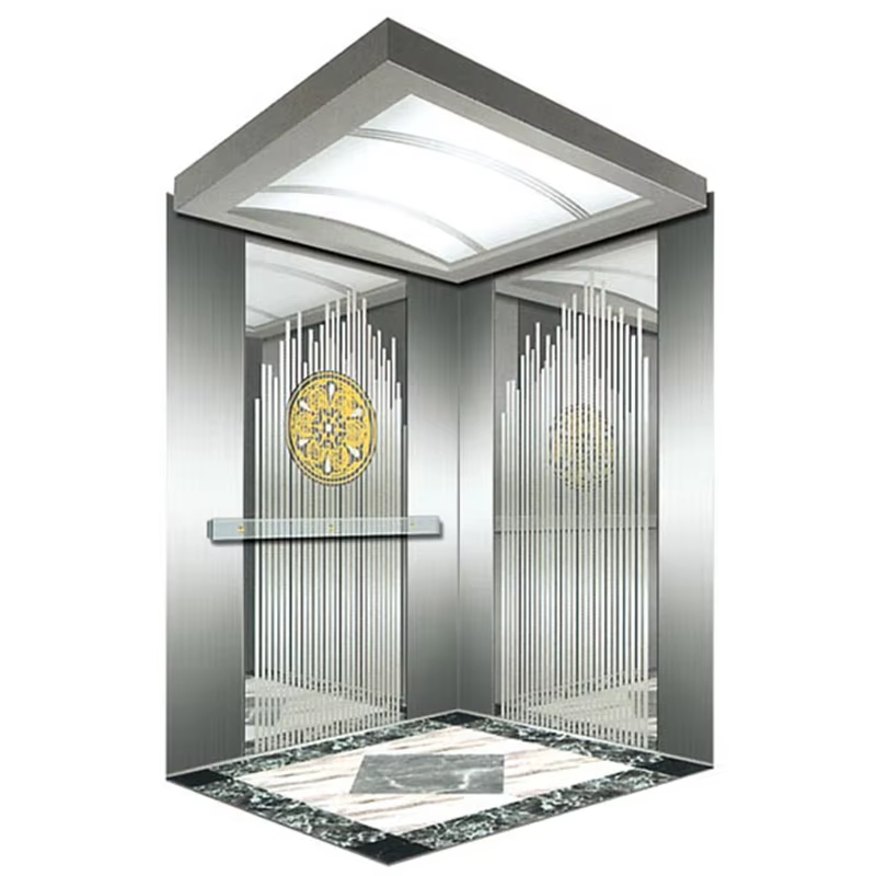 VTSP125 Cabine d'ascenseur personnalisée Construction en acier inoxydable Caractéristique à faible bruit Garantie 1 an Plusieurs options de finition