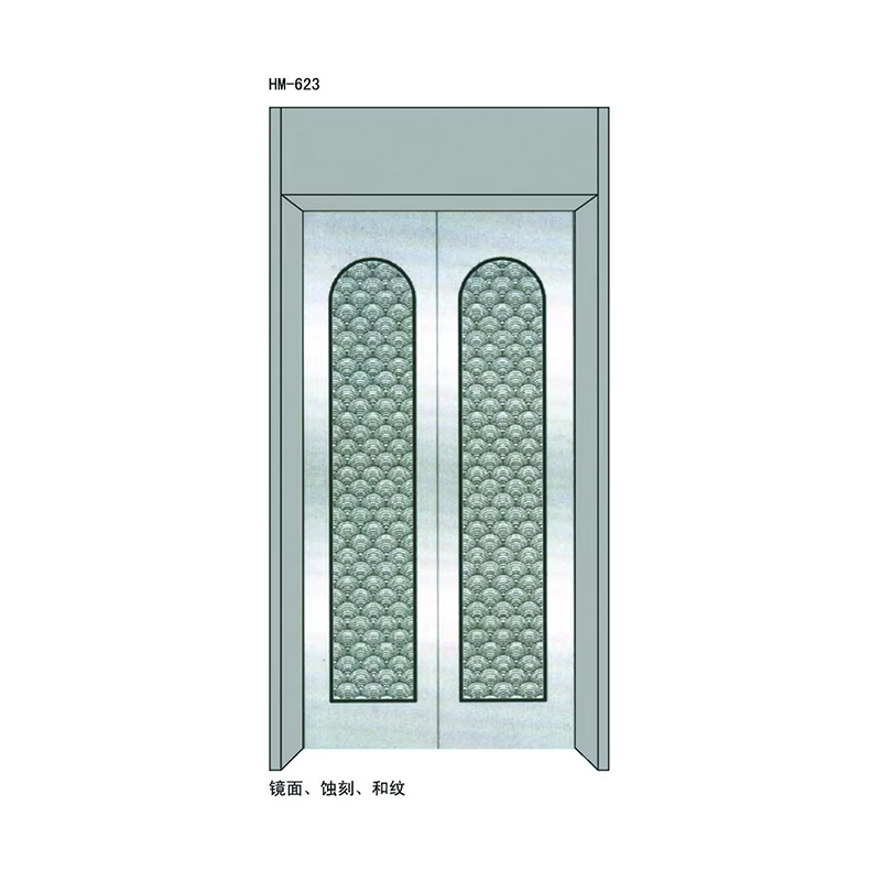 Panneau de porte manuel en verre peint en acier inoxydable, système de porte d'ascenseur de haute qualité VTSP204
