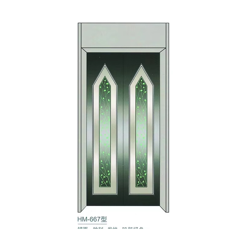 Panneau de porte manuel en verre peint en acier inoxydable, système de porte d'ascenseur de haute qualité VTSP204