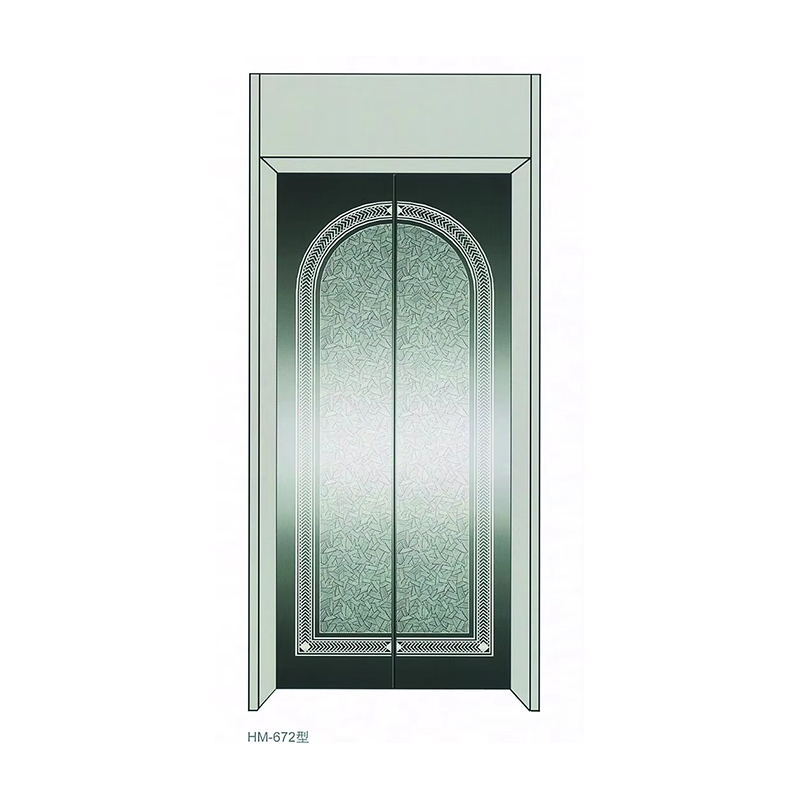 Panneau de porte manuel en verre peint en acier inoxydable, système de porte d'ascenseur de haute qualité VTSP204