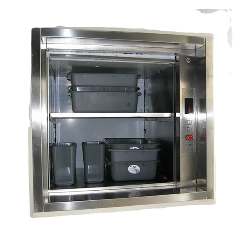 VTEF113 Ascenseur de serveur muet de cuisine de restaurant à entraînement alternatif moderne en acier inoxydable de haute qualité avec sol en PVC certifié ISO pour une utilisation hôtelière