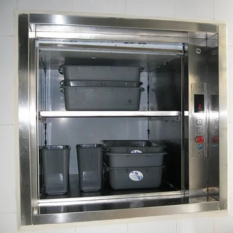 VTEF108 Ascenseur électrique sans engrenage AC avec plancher en PVC pour service de cuisine de restaurant et d'hôtel