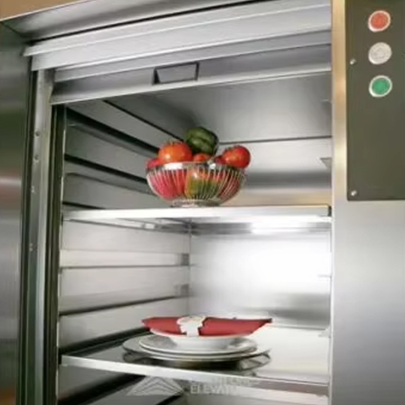 VTEF108 Ascenseur électrique sans engrenage AC avec plancher en PVC pour service de cuisine de restaurant et d'hôtel