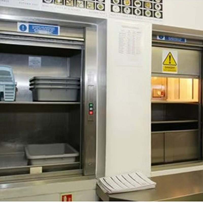 VTEF108 Ascenseur électrique sans engrenage AC avec plancher en PVC pour service de cuisine de restaurant et d'hôtel