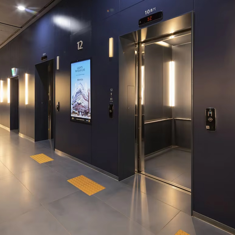 VTEP119 Ascensores Ascensores AC sans engrenage pour bâtiments à plusieurs étages Acier inoxydable certifié ISO9001 Installation facile