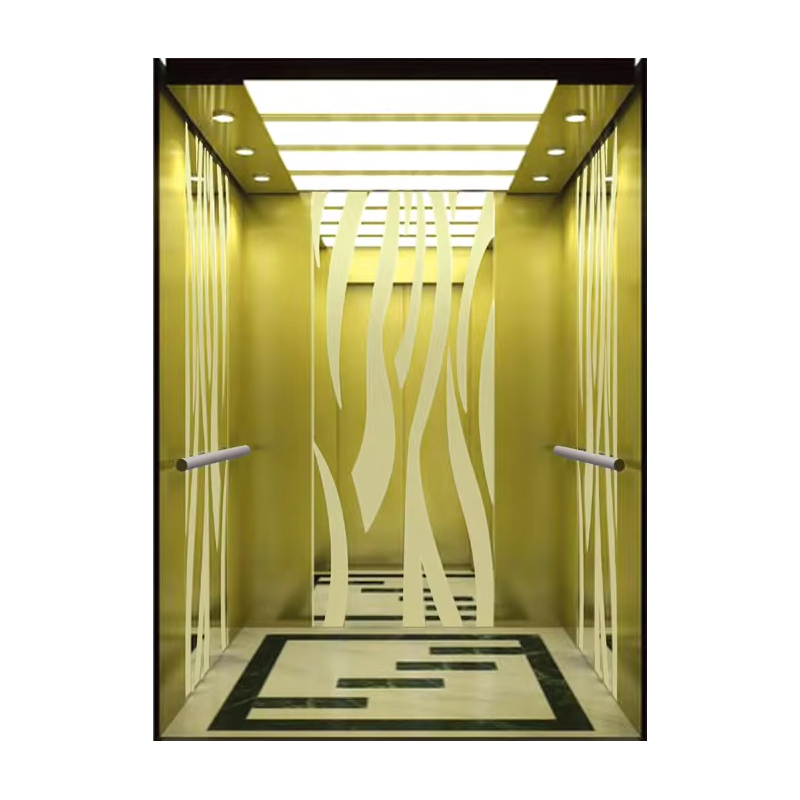 VTEP121 Vente chaude NV modèle 6-8 personnes 630 kg sans engrenage AC ascenseur moderne bâtiment ascenseur avec plancher en PVC en acier inoxydable