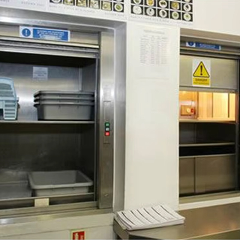 VTEF110 Service de Restaurant Ascenseur de Nourriture Porte Automatique Traction sans engrenage Entraînement AC Plancher en PVC Durable Coffre-Fort pour Hôtels Villas Cuisines
