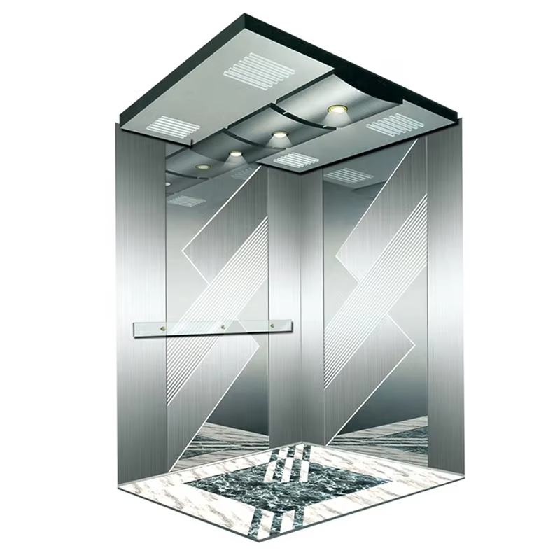 Pièces et accessoires d'ascenseur VTSP129, cabine d'ascenseur haut de gamme avec panneaux de plafonnier