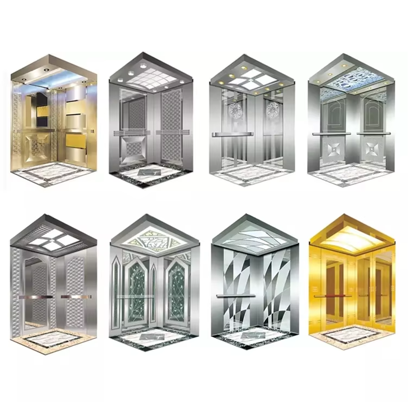 Pièces et accessoires d'ascenseur VTSP129, cabine d'ascenseur haut de gamme avec panneaux de plafonnier