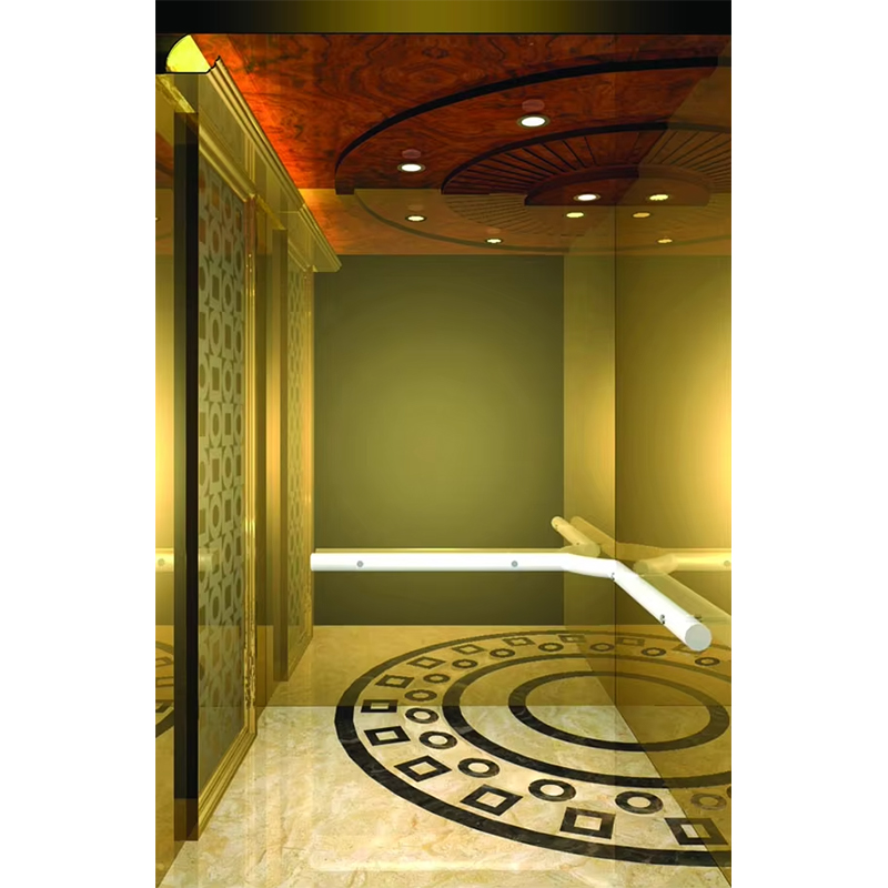Cabine d'ascenseur d'hôtel de luxe VTSP133, design contemporain en acier inoxydable de qualité supérieure, couleur personnalisée, garantie d'un an