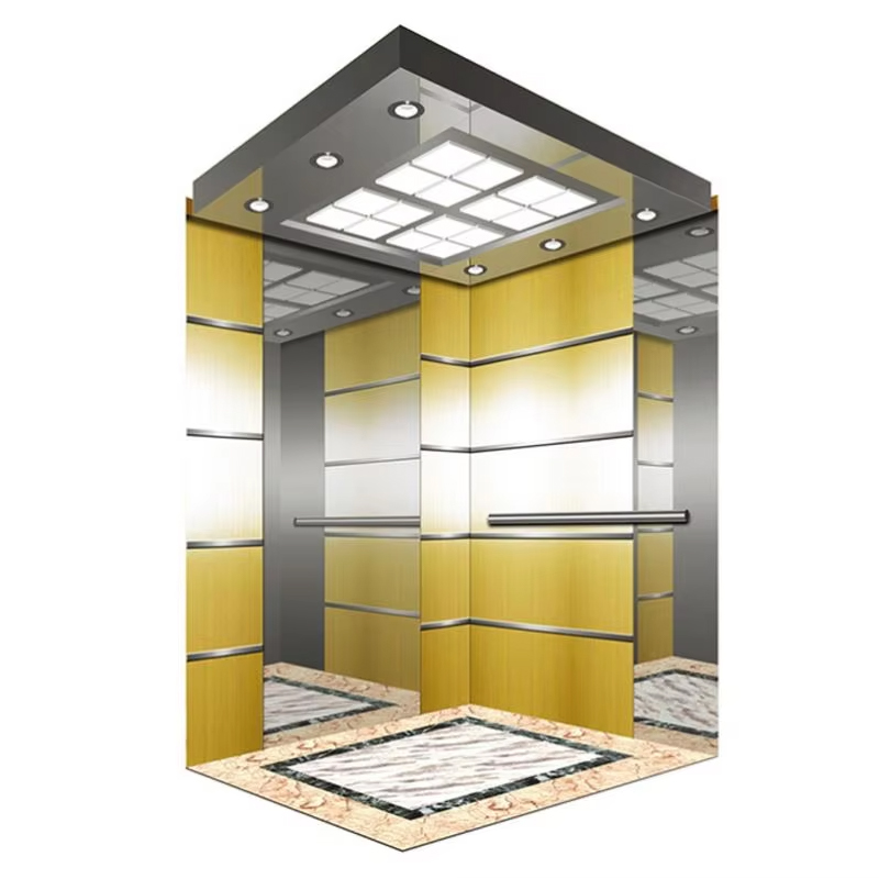 Cabine d'ascenseur VTSP134 avec plafond LED économe en énergie Construction en acier inoxydable Certifié ISO9001 Garantie 1 an
