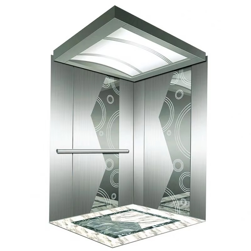 Cabine d'ascenseur VTSP134 avec plafond LED économe en énergie Construction en acier inoxydable Certifié ISO9001 Garantie 1 an