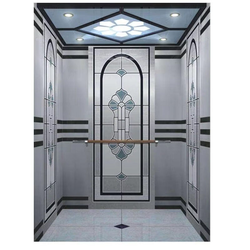Pièces et accessoires d'ascenseur VTSP135, cabine d'ascenseur commerciale pour passagers avec panneaux muraux anti-rayures