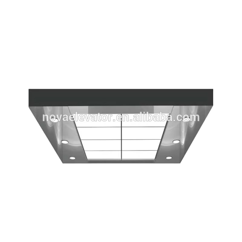 VTSP140 pièce de rechange d'ascenseur accessoires intérieurs de cabine cabine d'ascenseur plafond en acier inoxydable conception de plafond d'ascenseur moderne