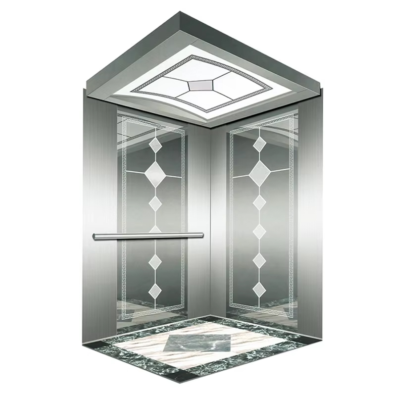 Pièces et accessoires d'ascenseur VTSP136, cabine d'ascenseur pour passagers avec éclairage LED et décoration haut de gamme