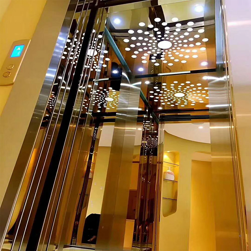 Pièces et accessoires d'ascenseur VTSP136, cabine d'ascenseur pour passagers avec éclairage LED et décoration haut de gamme