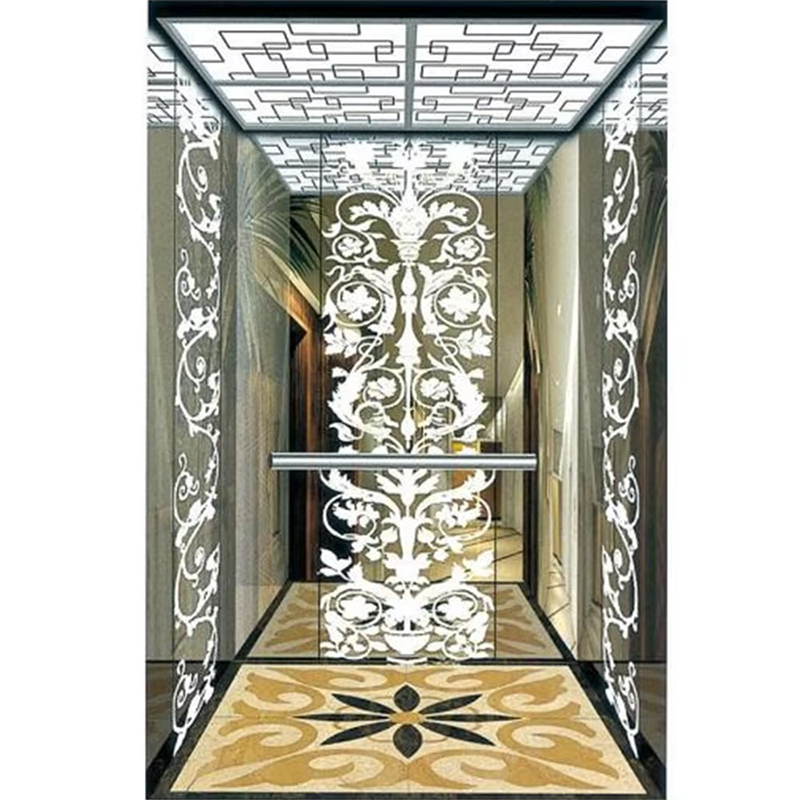Pièces et accessoires d'ascenseur VTSP127 Cabine d'ascenseur durable en acier inoxydable avec plinthe et main courante