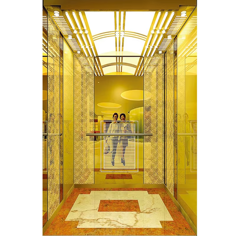 Pièces et accessoires d'ascenseur VTSP127 Cabine d'ascenseur durable en acier inoxydable avec plinthe et main courante