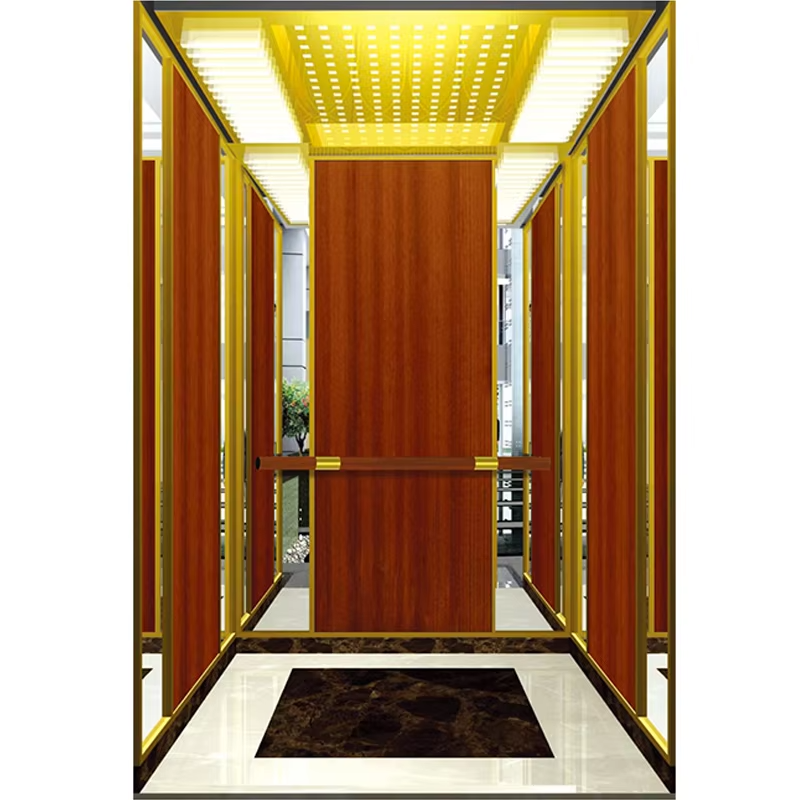 Pièces et accessoires d'ascenseur VTSP127 Cabine d'ascenseur durable en acier inoxydable avec plinthe et main courante